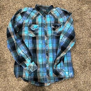 BKE Men’s Long Sleeve Snap Western Style Shirt Size XL